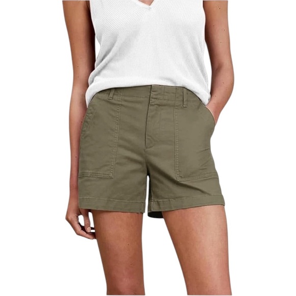 Banana Republic Women's AUTHENTIC CHINO UTILITY SHORT Green High Rise Size 18 - Picture 11 of 12